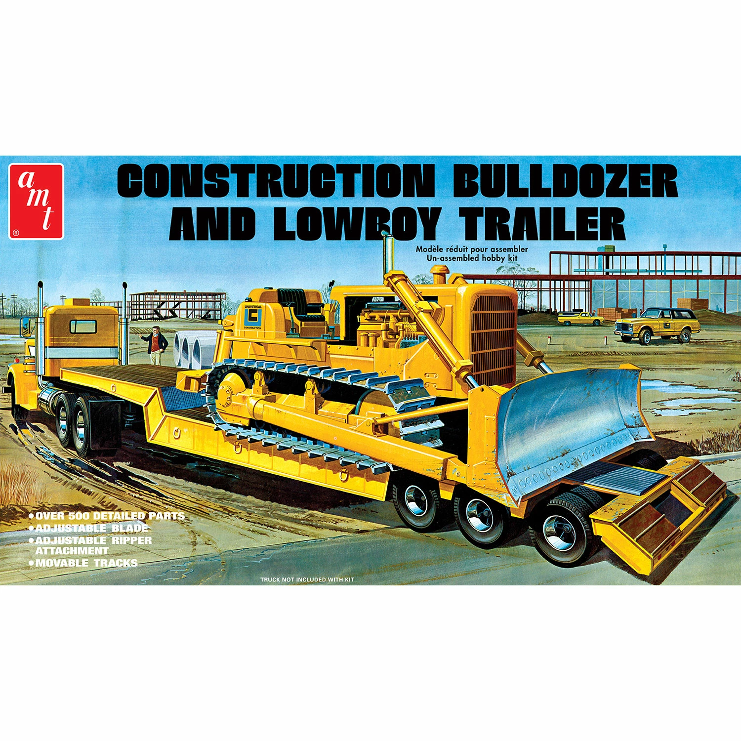 AMT 1/25 Lowboy Semi Trailer & Bulldozer Combo for 1/24 - 1/25 3 AMT 1/25 Lowboy Semi Trailer & Bulldozer Combo for 1/24 - 1/25