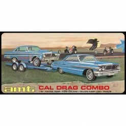 AMT 1/25 Cal Drag Combo 64 Galaxie AWB Falcon & Trailer Model Kit for 1/24 - 1/25